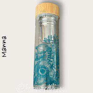 Manna Wai 20oz Glass Bottle Stainless Steel Infuser